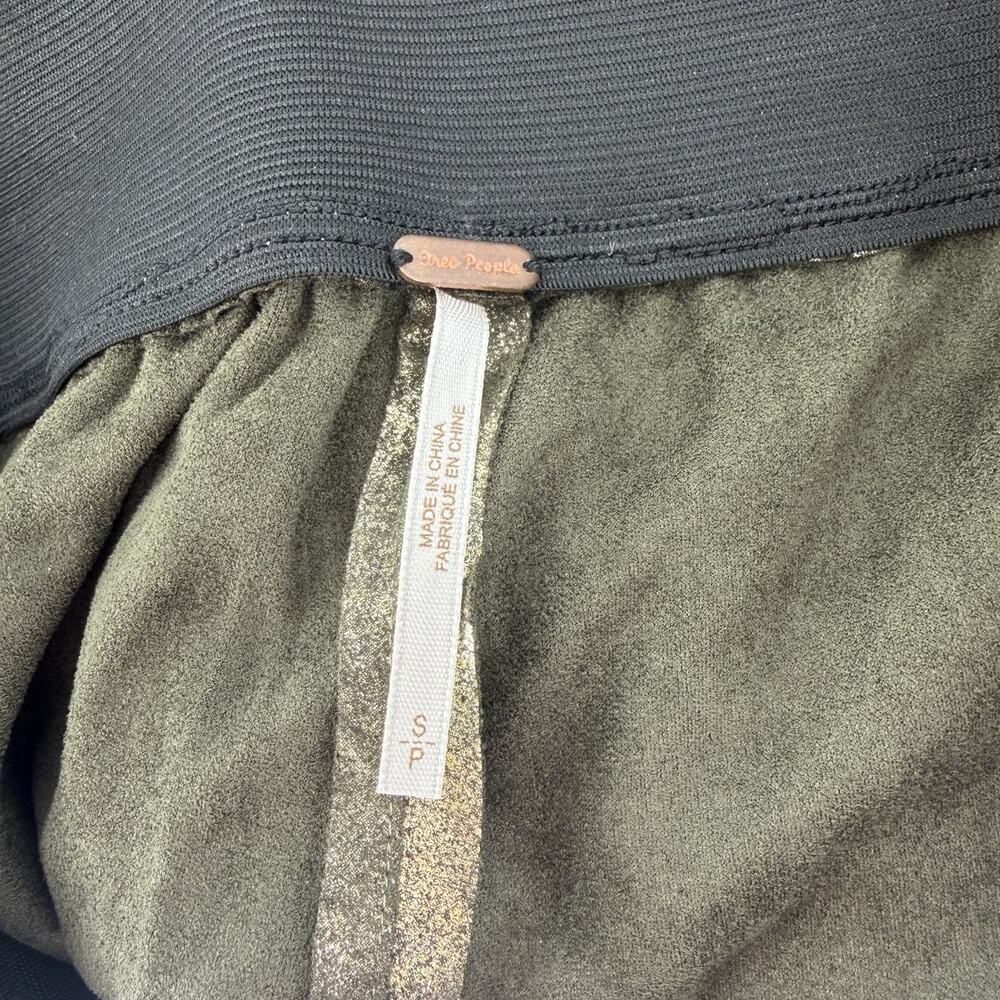 NEW Free People Vegan Leather Metallic Gold Wide Leg Track Pants Size SMALL - Picture 8 of 8